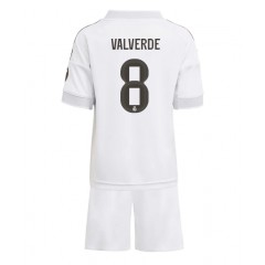 Stroje piłkarskie Real Madrid Federico Valverde #8 Koszulka Podstawowej dla dzieci 2025-26 Krótki Rękaw (+ szorty)